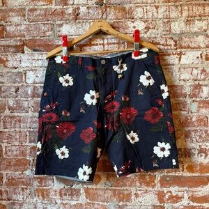 Denim and flower shorts